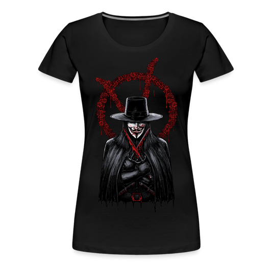 V - Women’s Premium T-Shirt - black