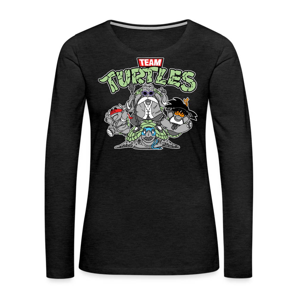 Let's Kick Shell! - Women's Premium Long Sleeve T-Shirt - charcoal grey