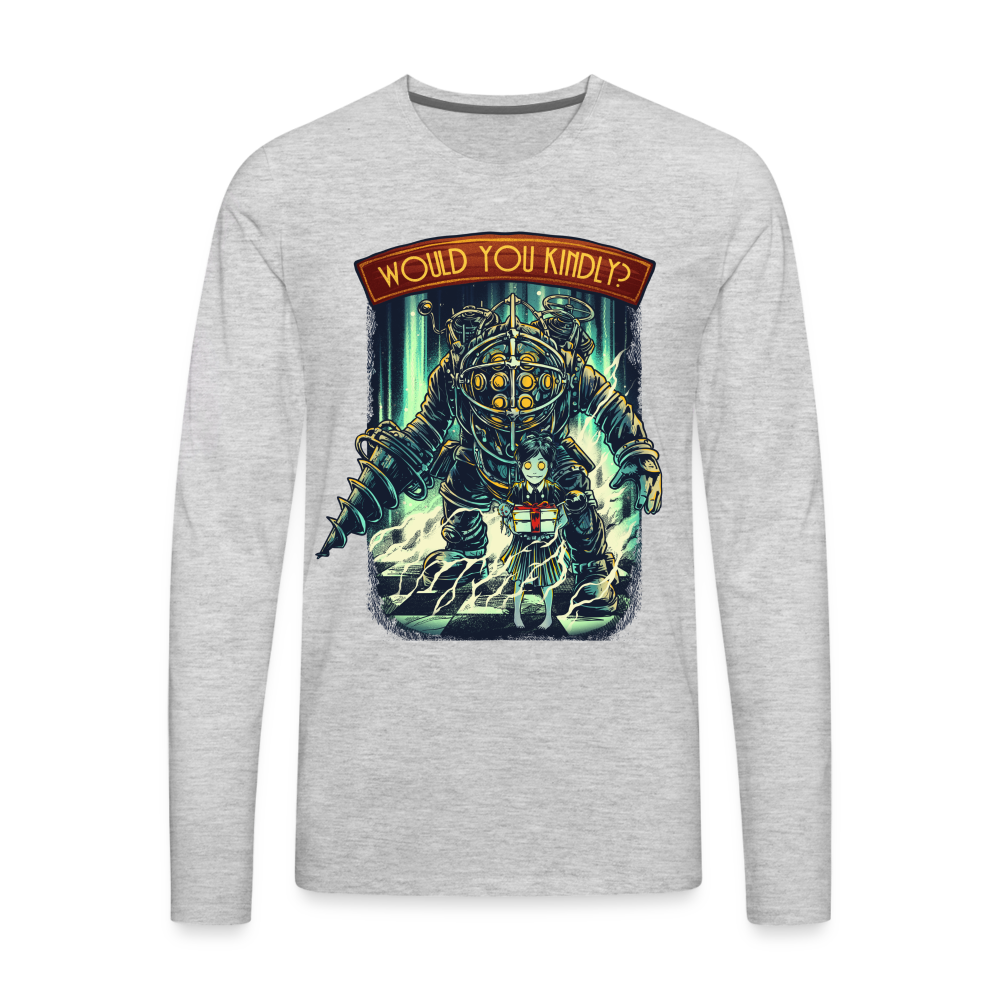 Would You Kindly? - Men's Premium Long Sleeve T-Shirt - heather gray