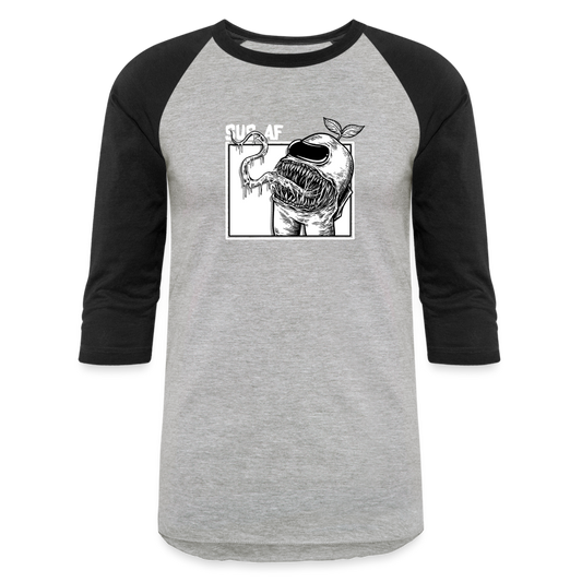 Sus AF! - Baseball T-Shirt - heather gray/black