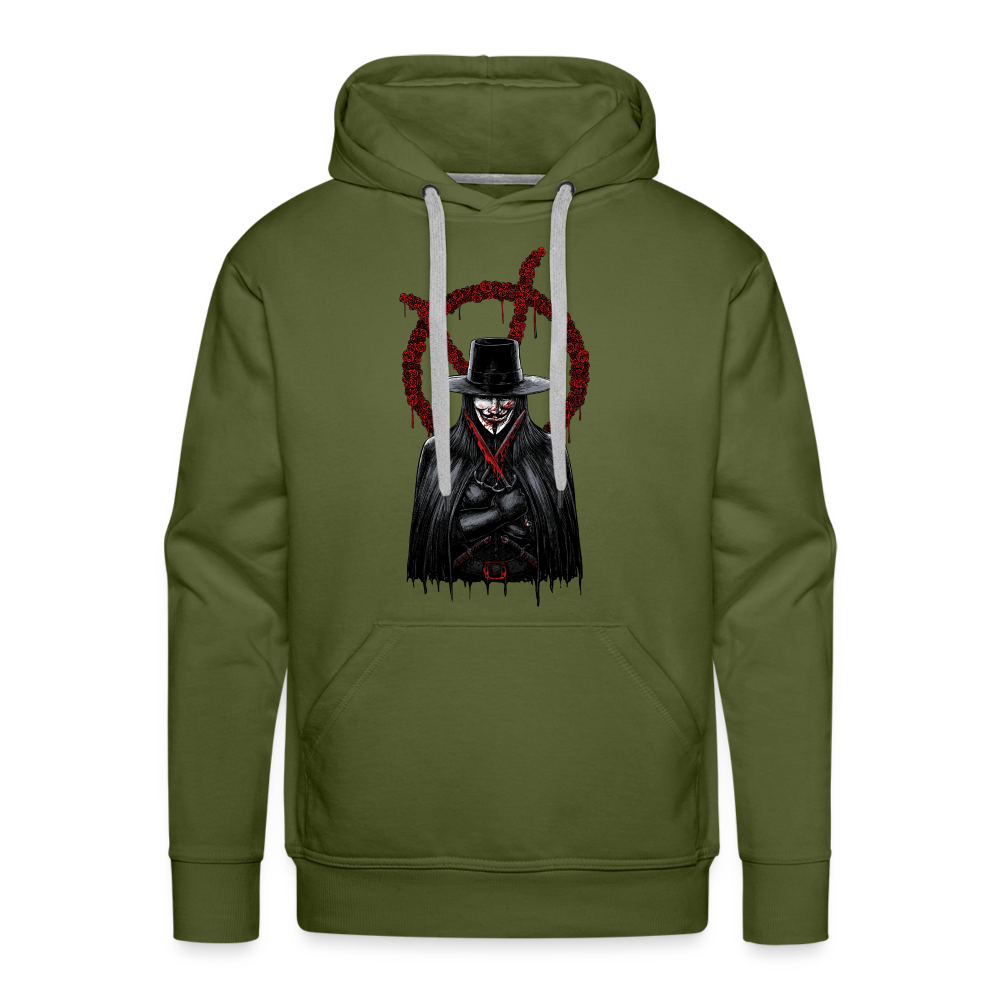 V - Men’s Premium Hoodie - olive green