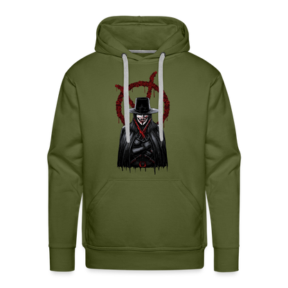 V - Men’s Premium Hoodie - olive green