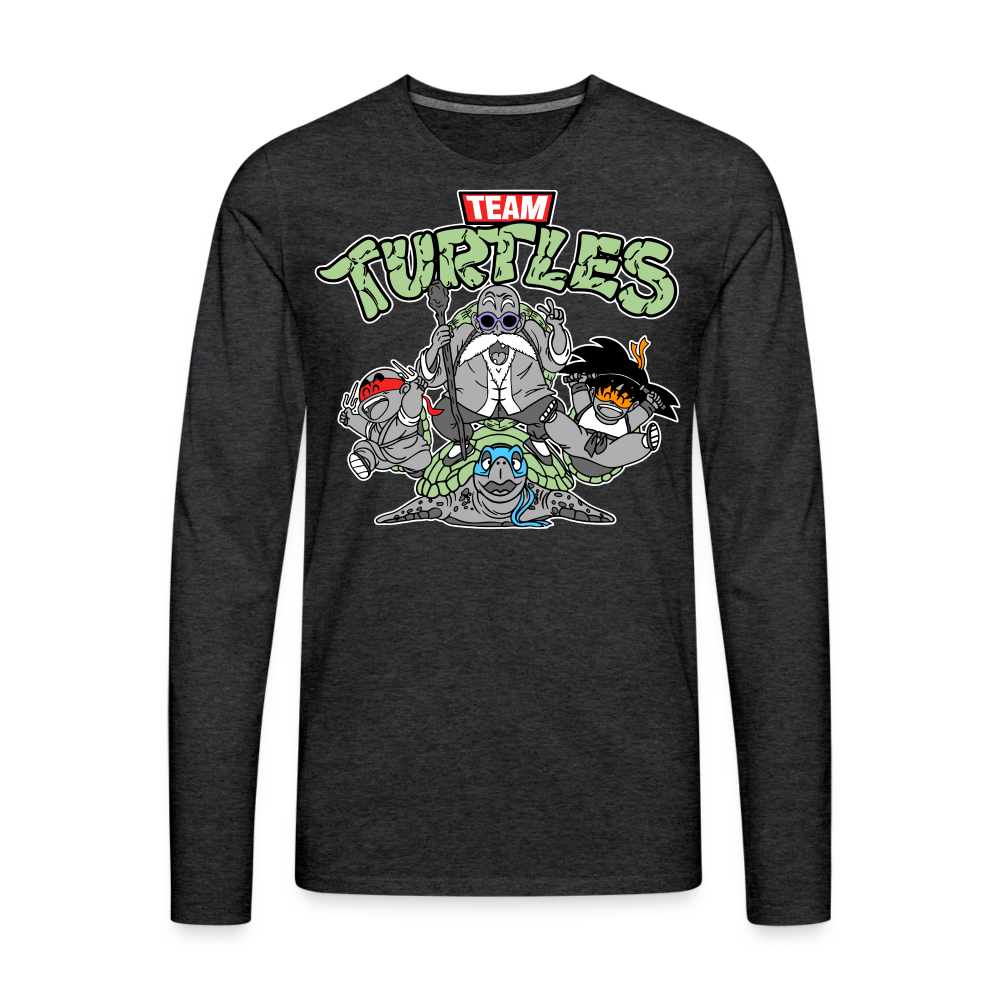 Let's Kick Shell! - Men's Premium Long Sleeve T-Shirt - charcoal grey