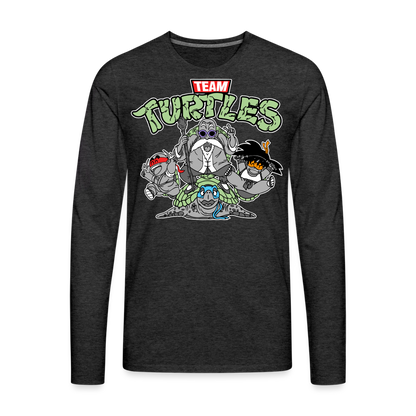 Let's Kick Shell! - Men's Premium Long Sleeve T-Shirt - charcoal grey