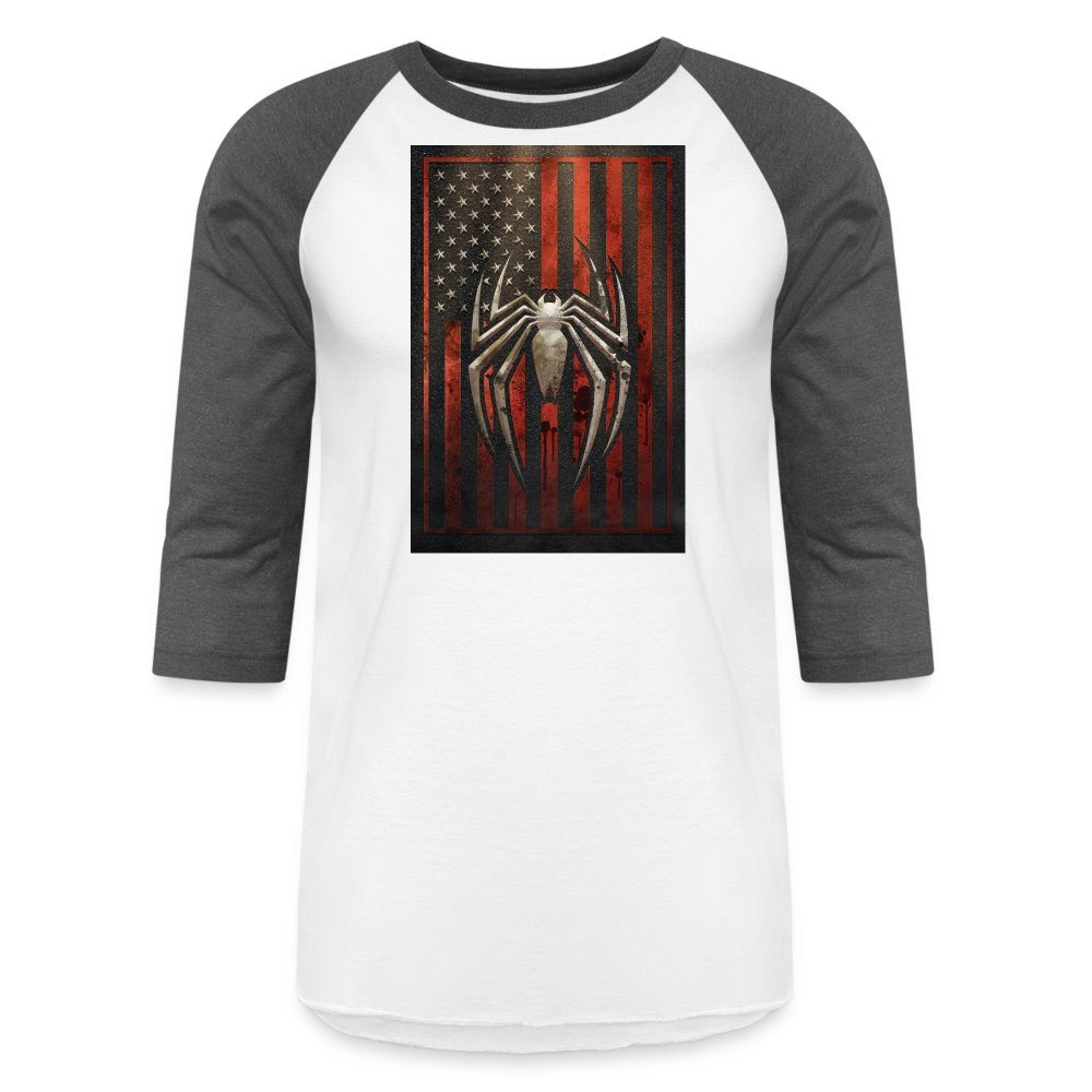 With Great Power... - Baseball T-Shirt - white/charcoal