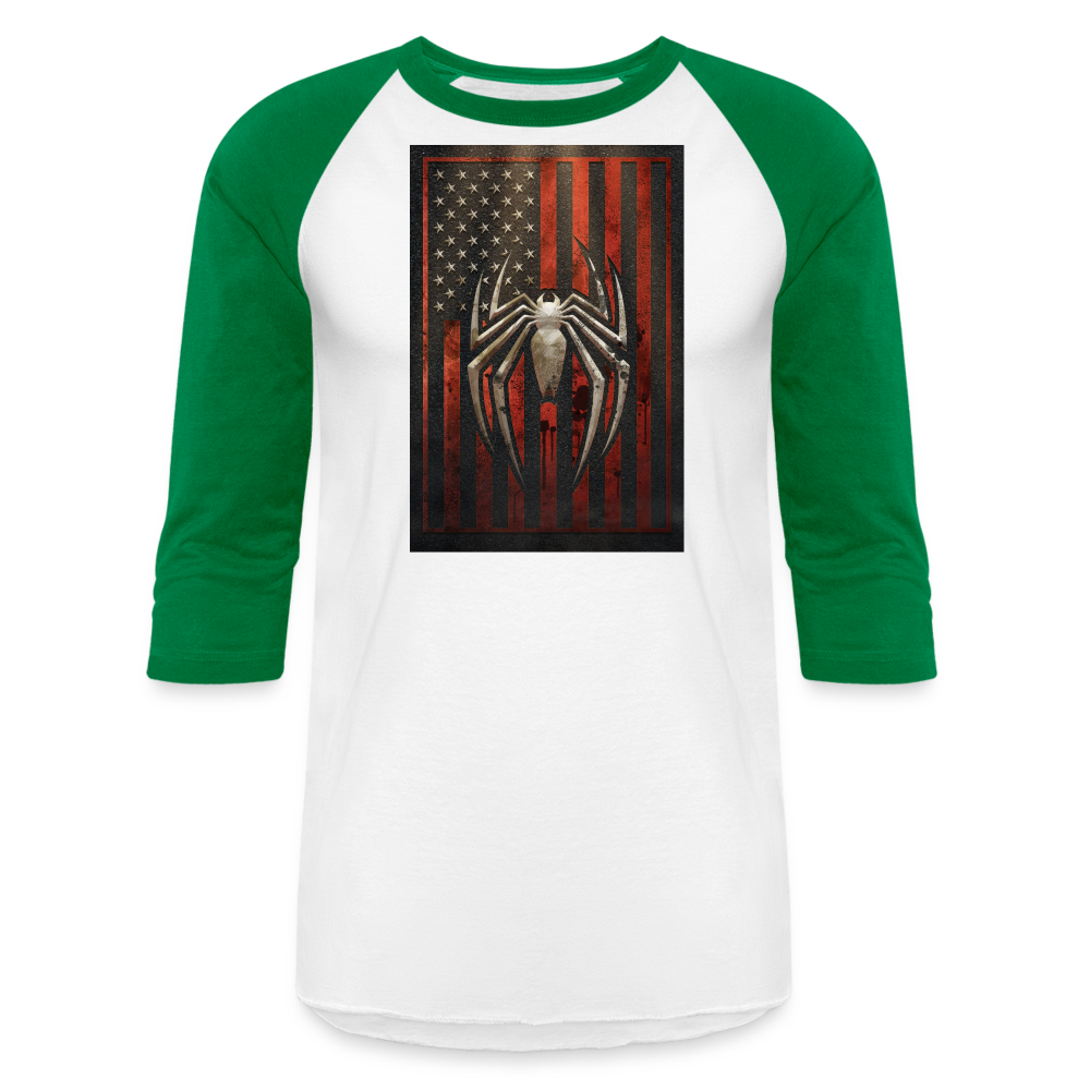 With Great Power... - Baseball T-Shirt - white/kelly green