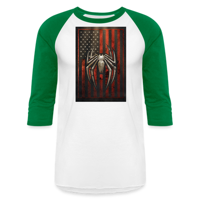 With Great Power... - Baseball T-Shirt - white/kelly green