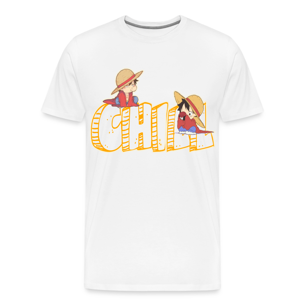 Luffy Chill - Men's Premium T-Shirt - white