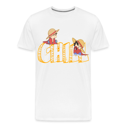 Luffy Chill - Men's Premium T-Shirt - white