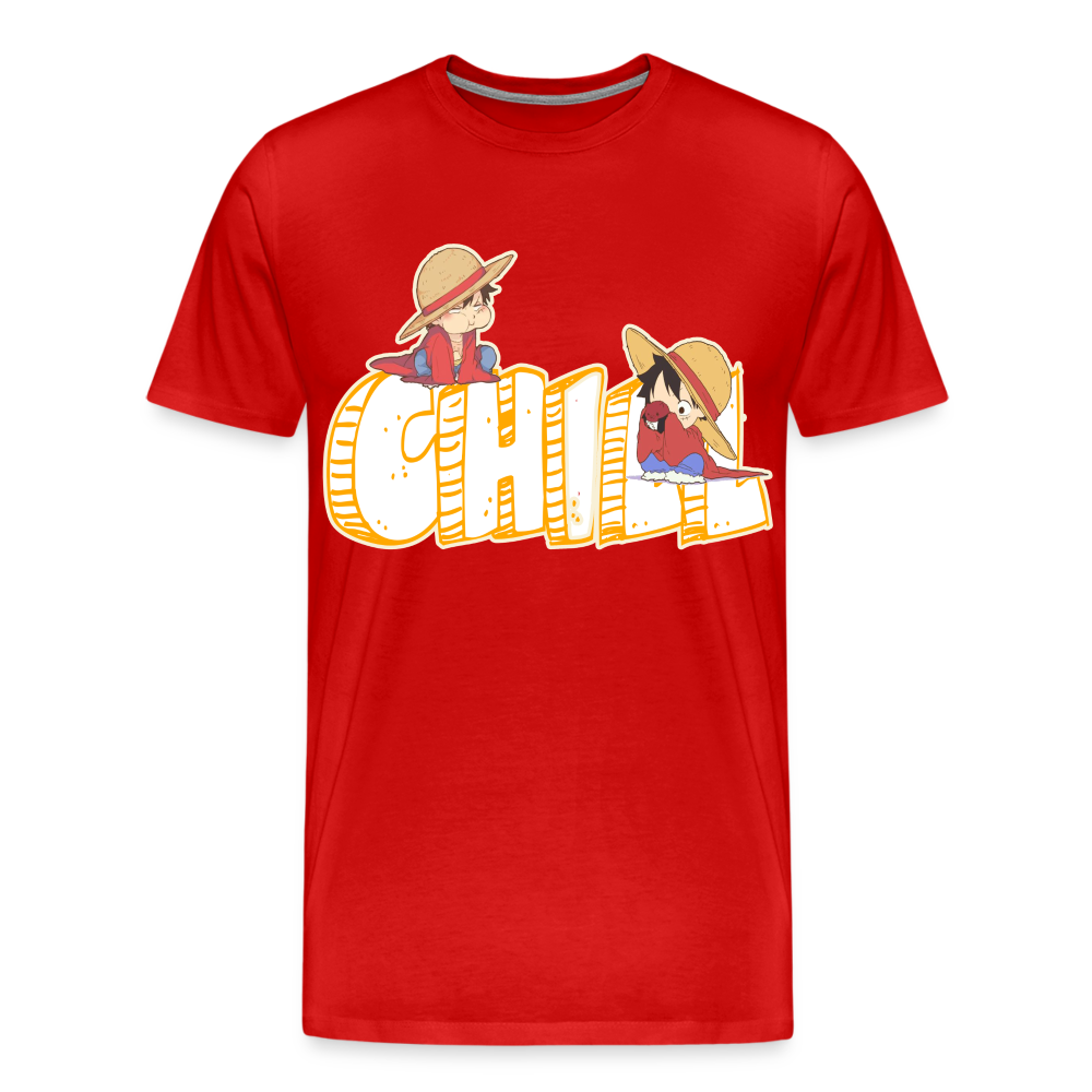 Luffy Chill - Men's Premium T-Shirt - red