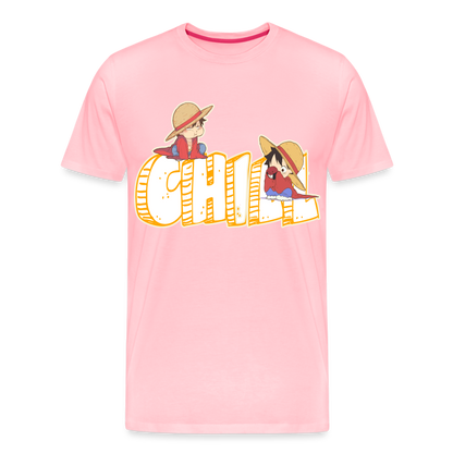 Luffy Chill - Men's Premium T-Shirt - pink