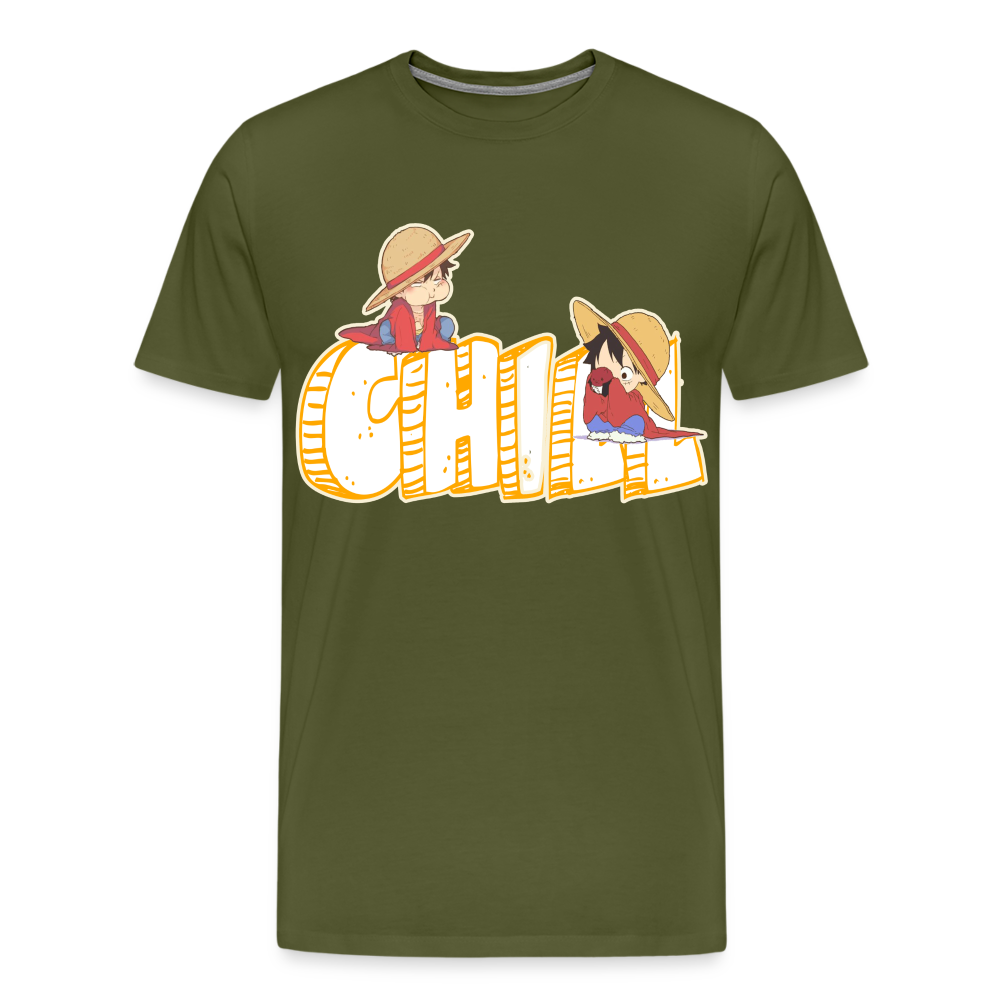 Luffy Chill - Men's Premium T-Shirt - olive green