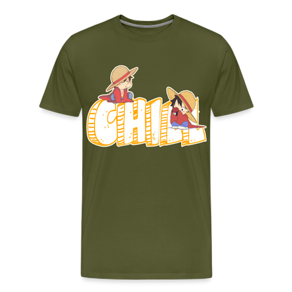 Luffy Chill - Men's Premium T-Shirt - olive green