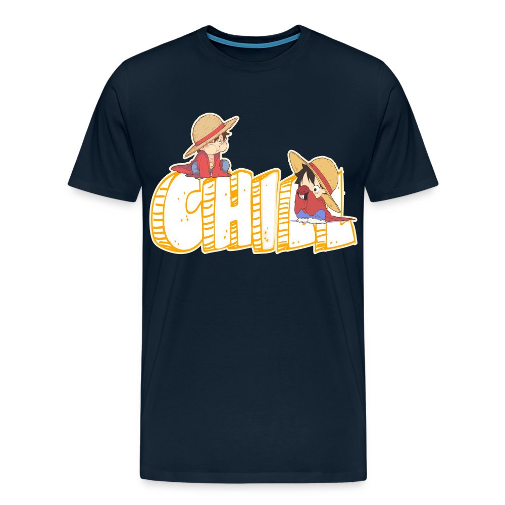 Luffy Chill - Men's Premium T-Shirt - deep navy