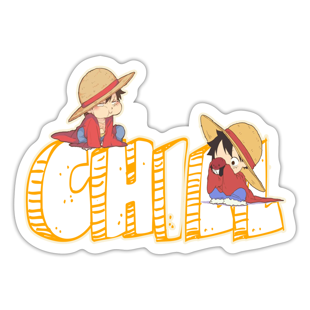 Luffy Chill - Sticker - white matte