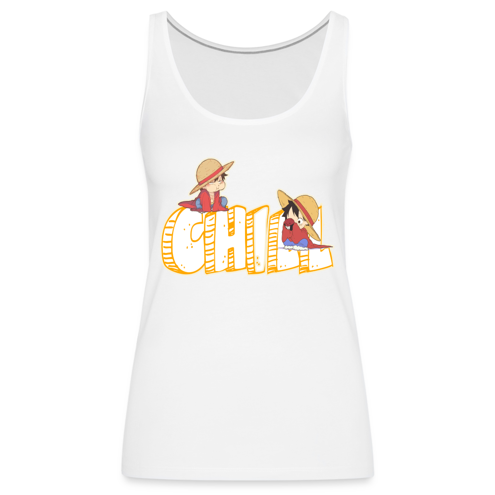 Luffy Chill - Women’s Premium Tank Top - white