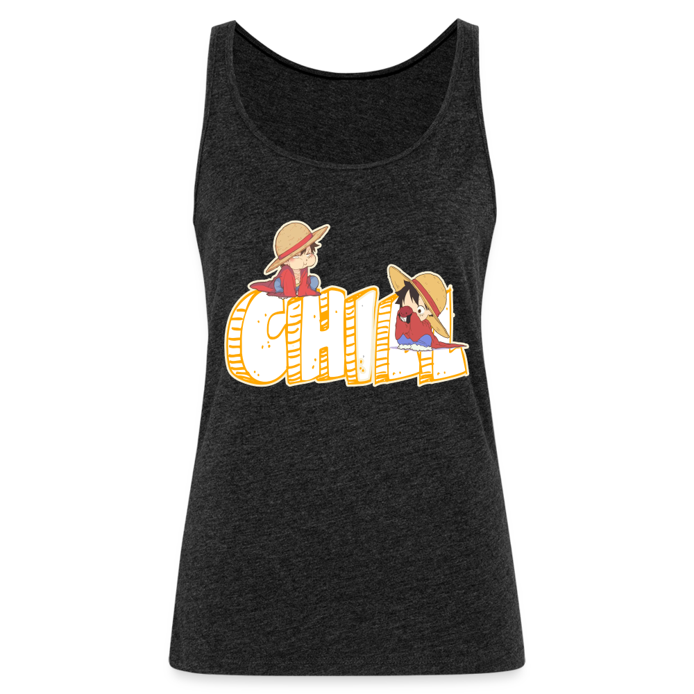 Luffy Chill - Women’s Premium Tank Top - charcoal grey