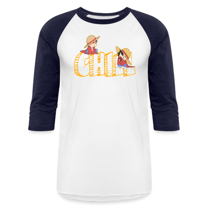 Luffy Chill - Baseball T-Shirt - white/navy