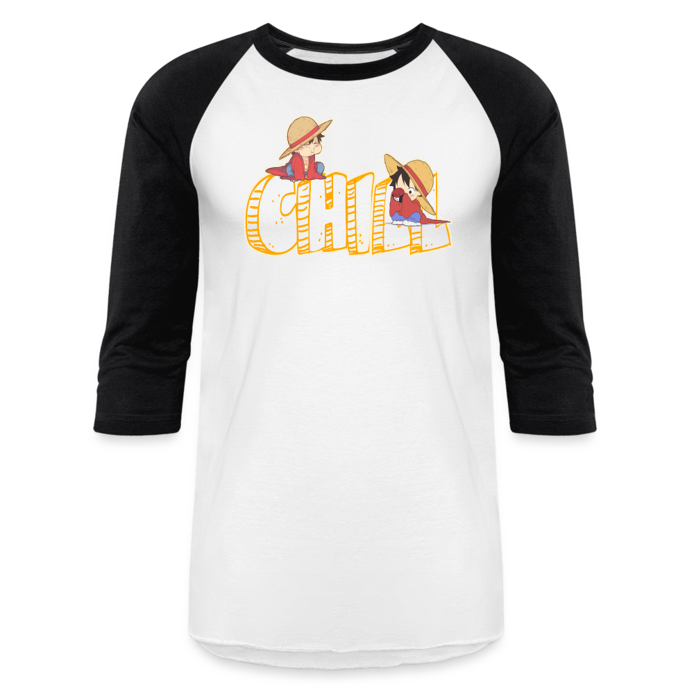 Luffy Chill - Baseball T-Shirt - white/black