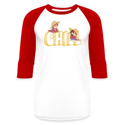 Luffy Chill - Baseball T-Shirt - white/red