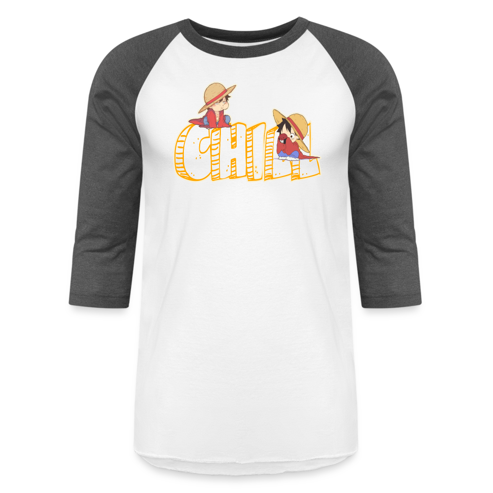 Luffy Chill - Baseball T-Shirt - white/charcoal