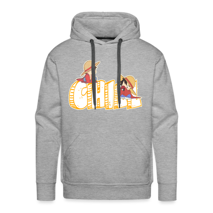 Luffy Chill - Men’s Premium Hoodie - heather grey