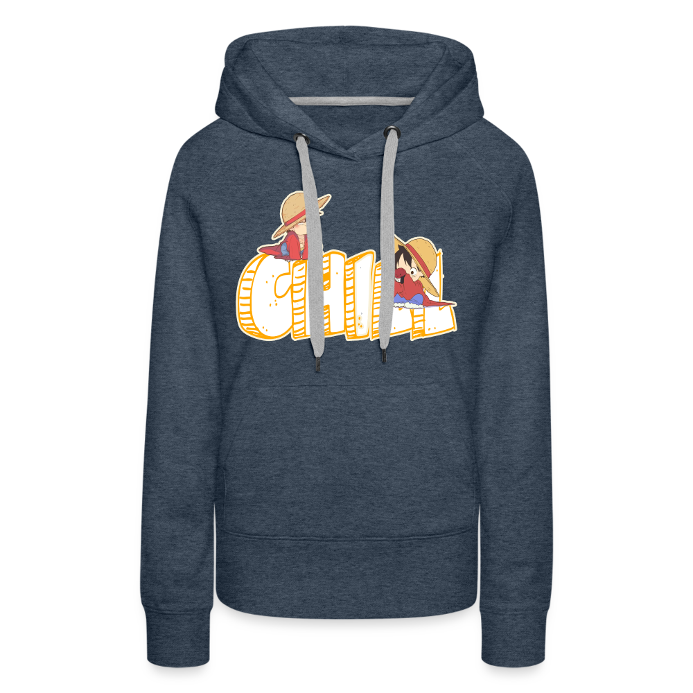 Luffy Chill - Women’s Premium Hoodie - heather denim