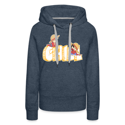 Luffy Chill - Women’s Premium Hoodie - heather denim