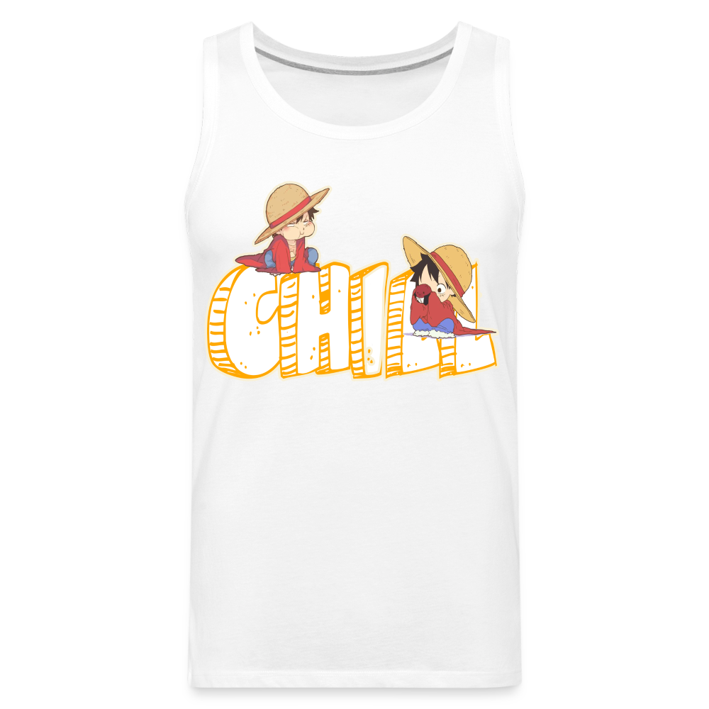 Luffy Chill - Men’s Premium Tank - white