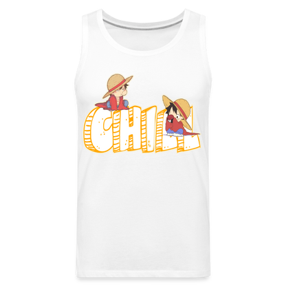 Luffy Chill - Men’s Premium Tank - white