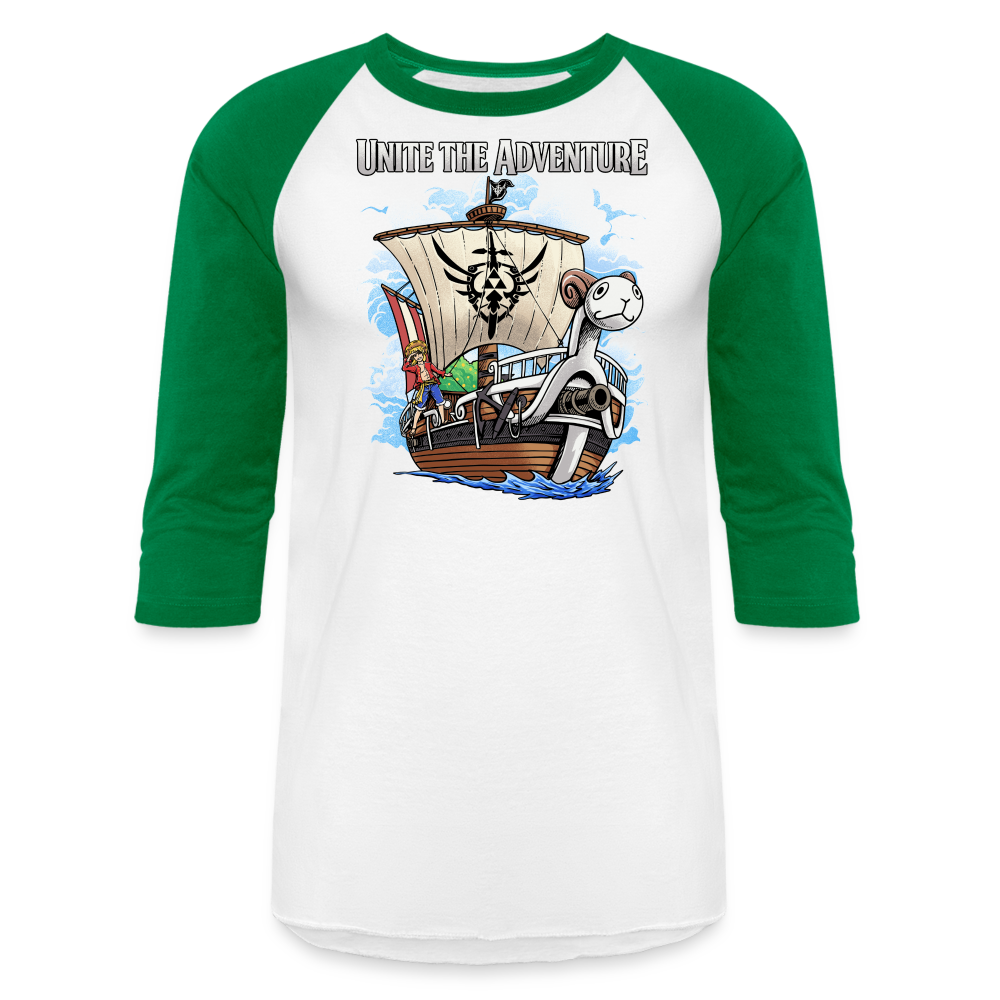 Unite The Adventure - Baseball T-Shirt - white/kelly green