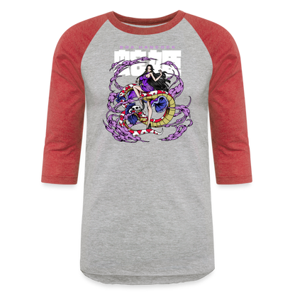 Pirate Empress - Baseball T-Shirt - heather gray/red