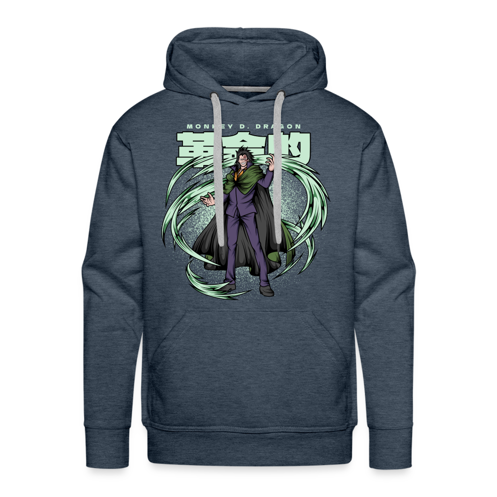 Rebellious Dragon - Men’s Premium Hoodie - heather denim