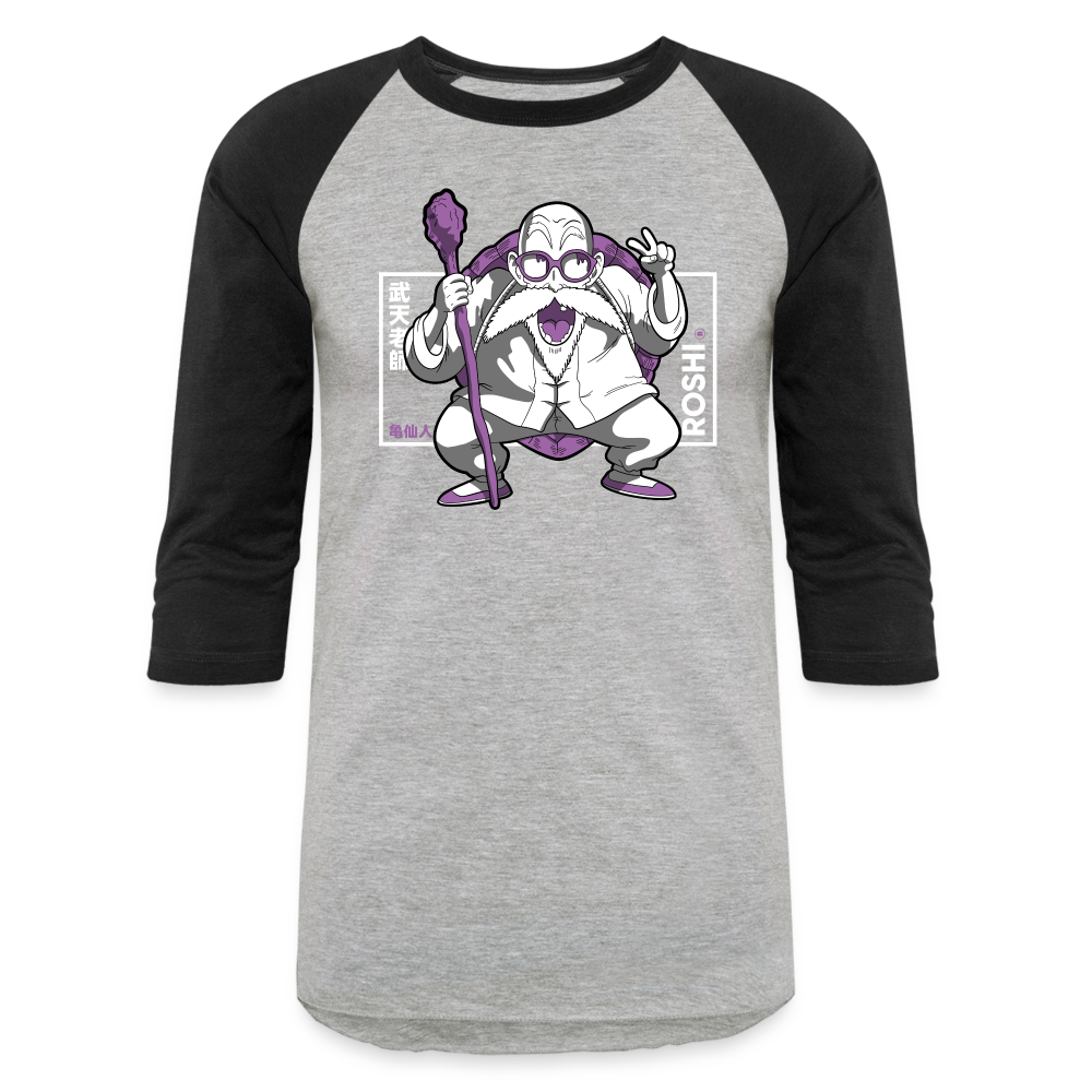 Turtle Hermit - Baseball T-Shirt - heather gray/black