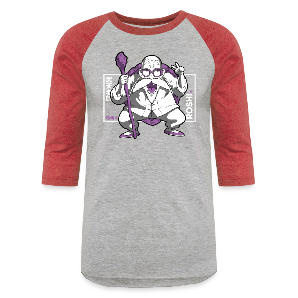 Turtle Hermit - Baseball T-Shirt - heather gray/red