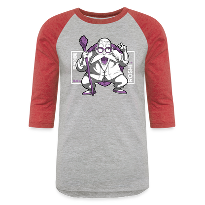 Turtle Hermit - Baseball T-Shirt - heather gray/red