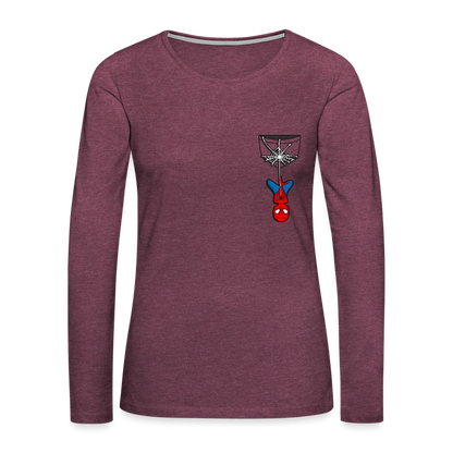 Web Slinger - Women's Premium Long Sleeve T-Shirt - heather burgundy