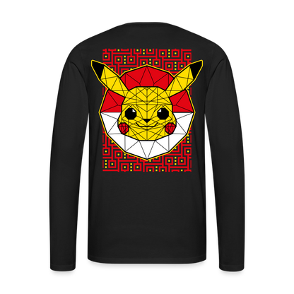 Stained Glass Pikachu - Men's Premium Long Sleeve T-Shirt - black