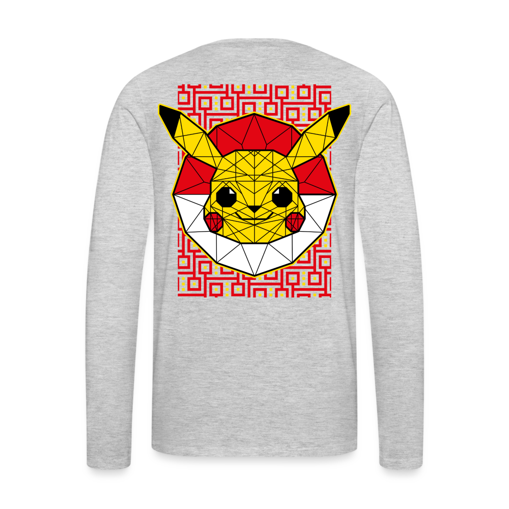 Stained Glass Pikachu - Men's Premium Long Sleeve T-Shirt - heather gray