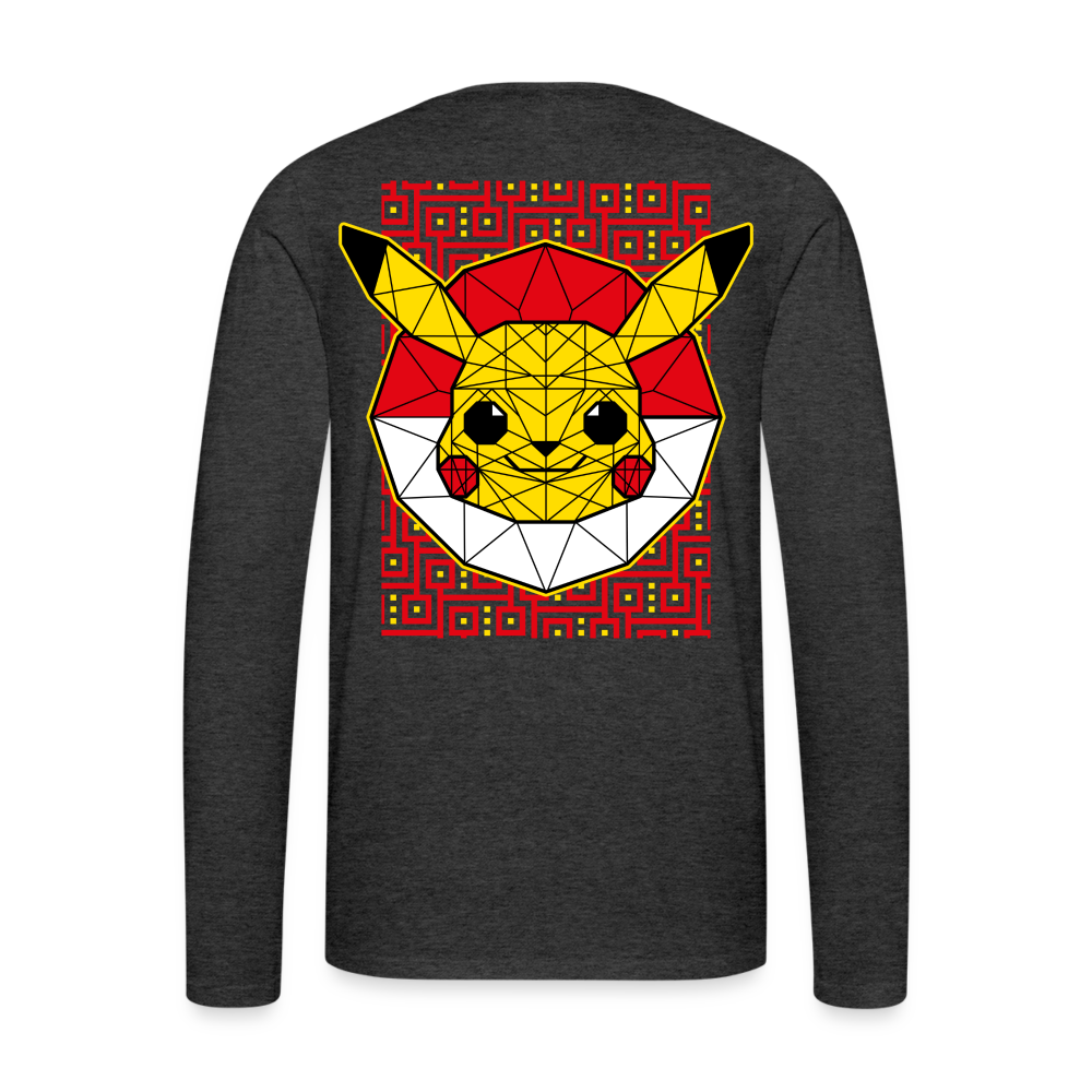 Stained Glass Pikachu - Men's Premium Long Sleeve T-Shirt - charcoal grey