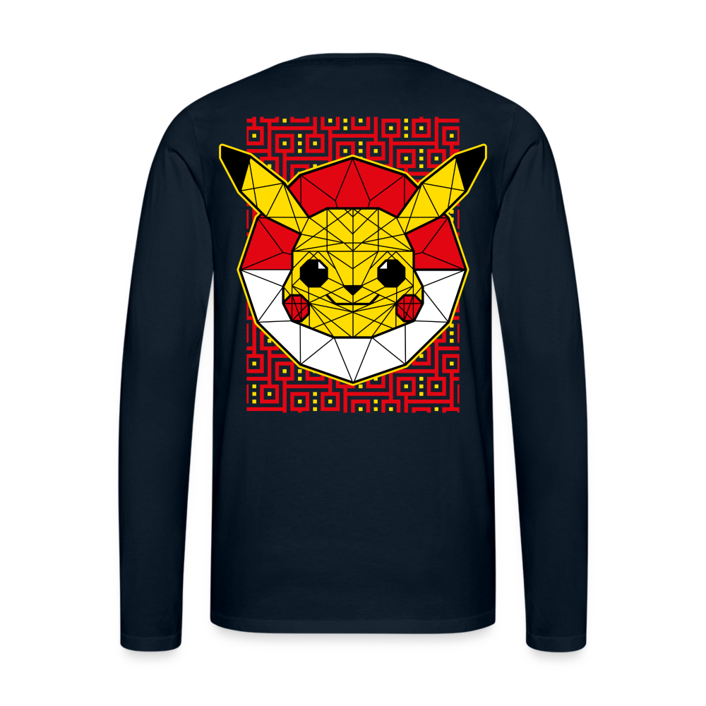 Stained Glass Pikachu - Men's Premium Long Sleeve T-Shirt - deep navy