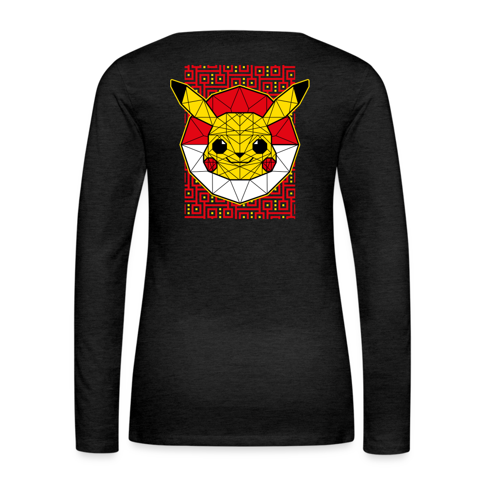 Stained Glass Pikachu - Women's Premium Long Sleeve T-Shirt - charcoal grey