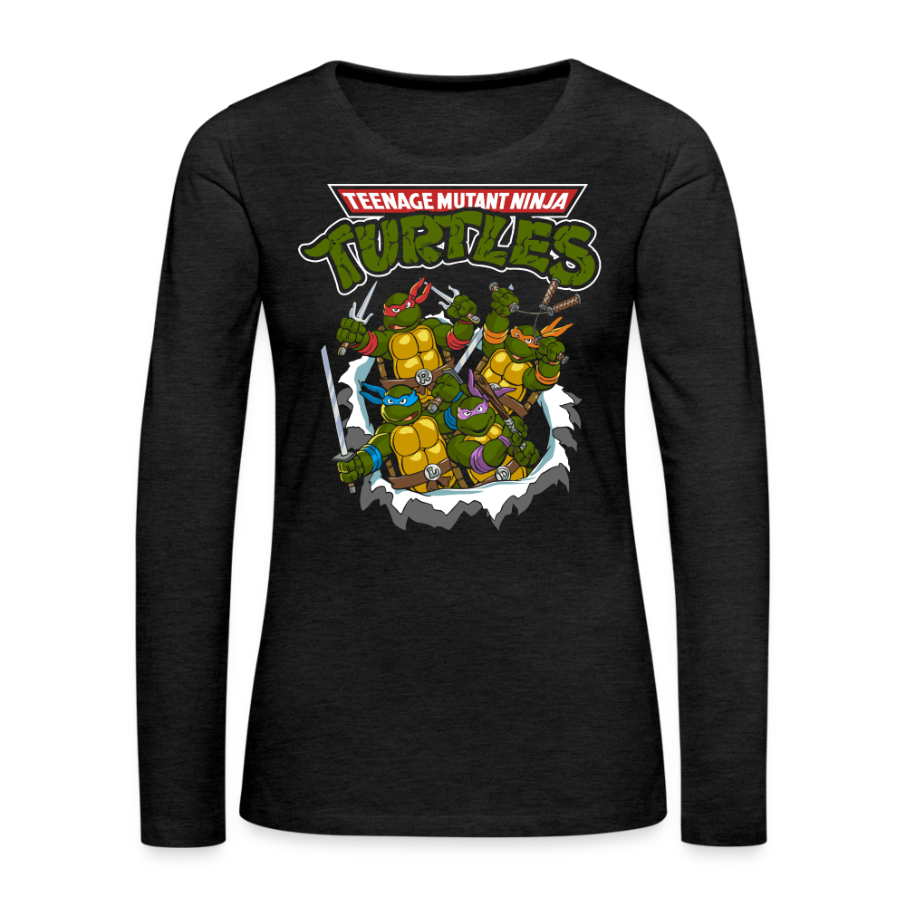 Turtle Power - Women's Premium Long Sleeve T-Shirt - charcoal grey