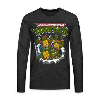 Turtle Power - Men's Premium Long Sleeve T-Shirt - charcoal grey