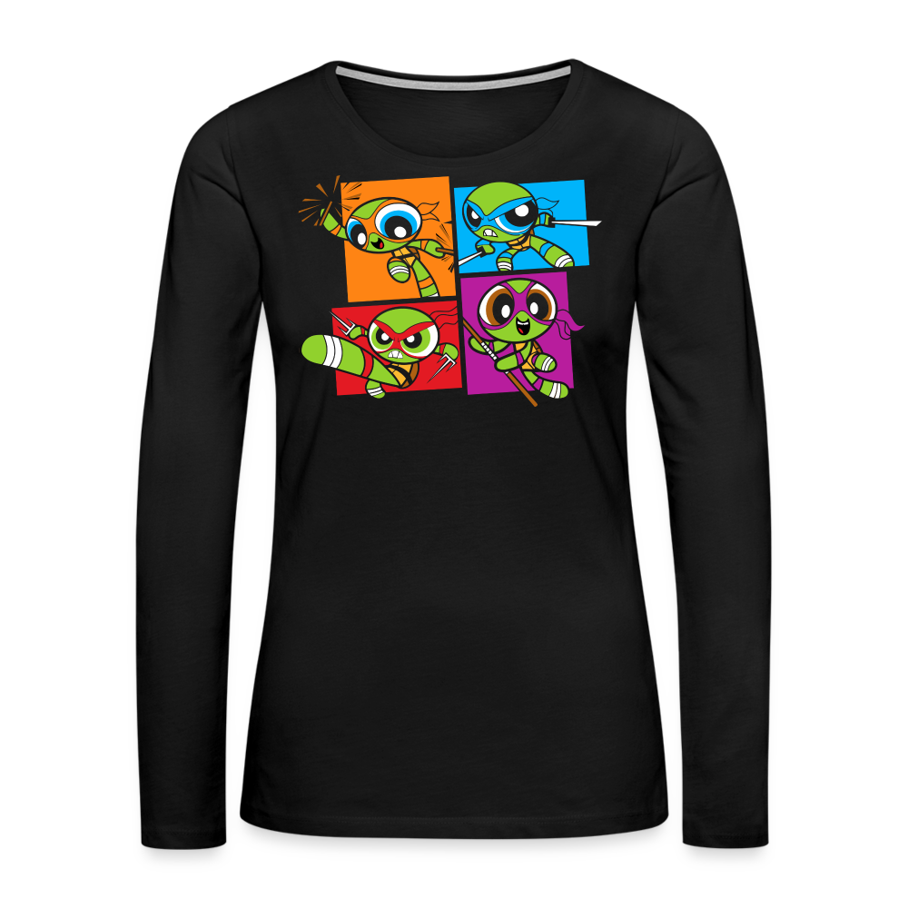 Powerpuff Turtles - Women's Premium Long Sleeve T-Shirt - black