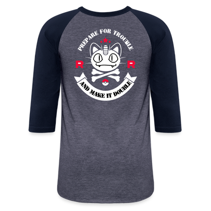 Prepare For Trouble - Baseball T-Shirt - heather blue/navy