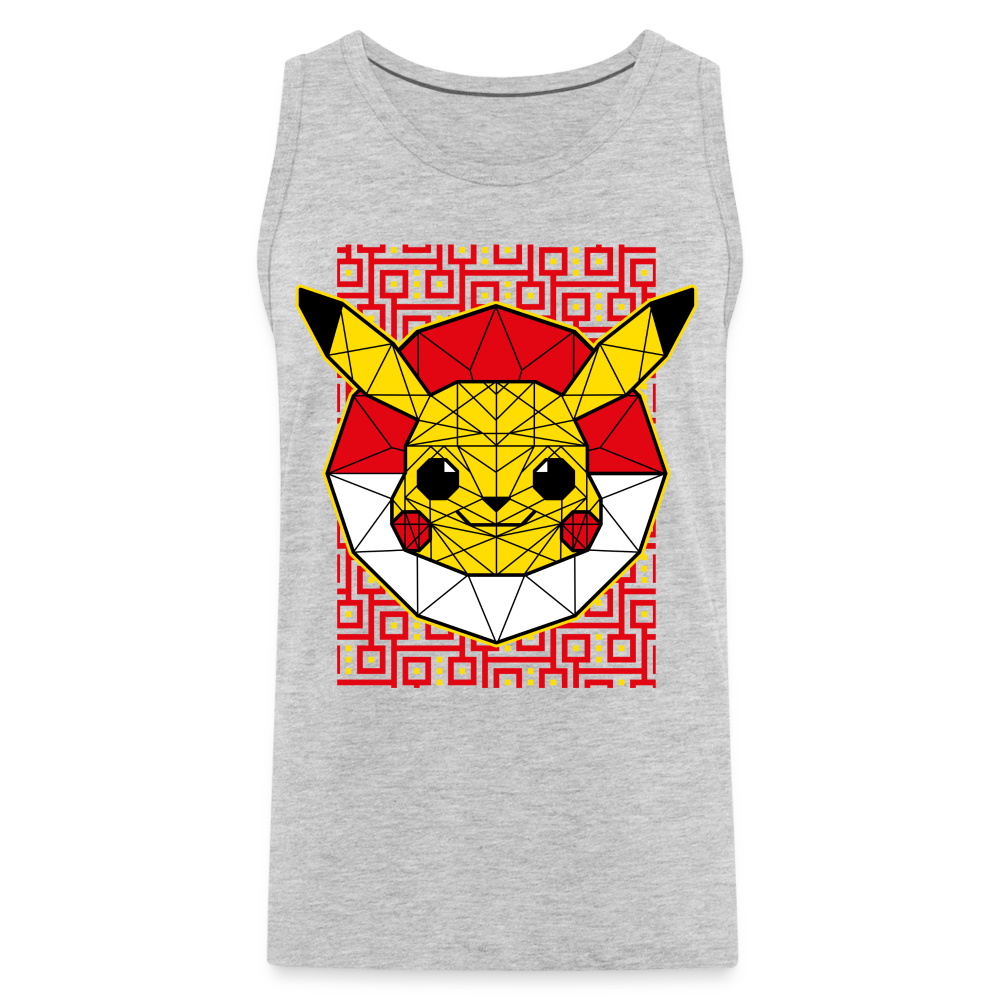 Stained Glass Pikachu - Men’s Premium Tank - heather gray