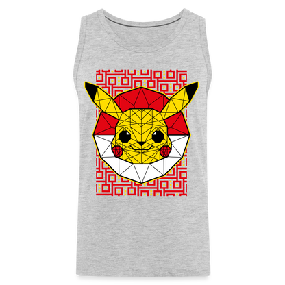 Stained Glass Pikachu - Men’s Premium Tank - heather gray