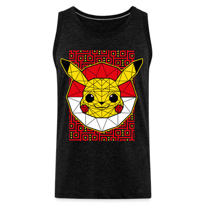 Stained Glass Pikachu - Men’s Premium Tank - charcoal grey