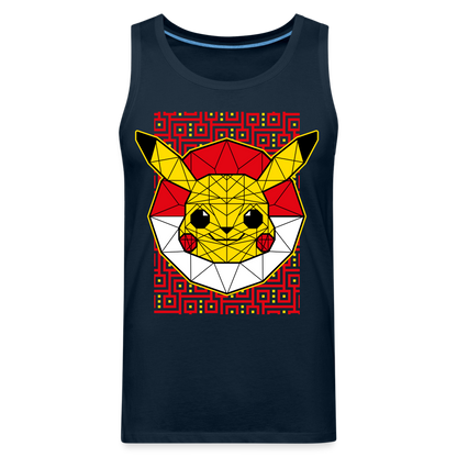 Stained Glass Pikachu - Men’s Premium Tank - deep navy